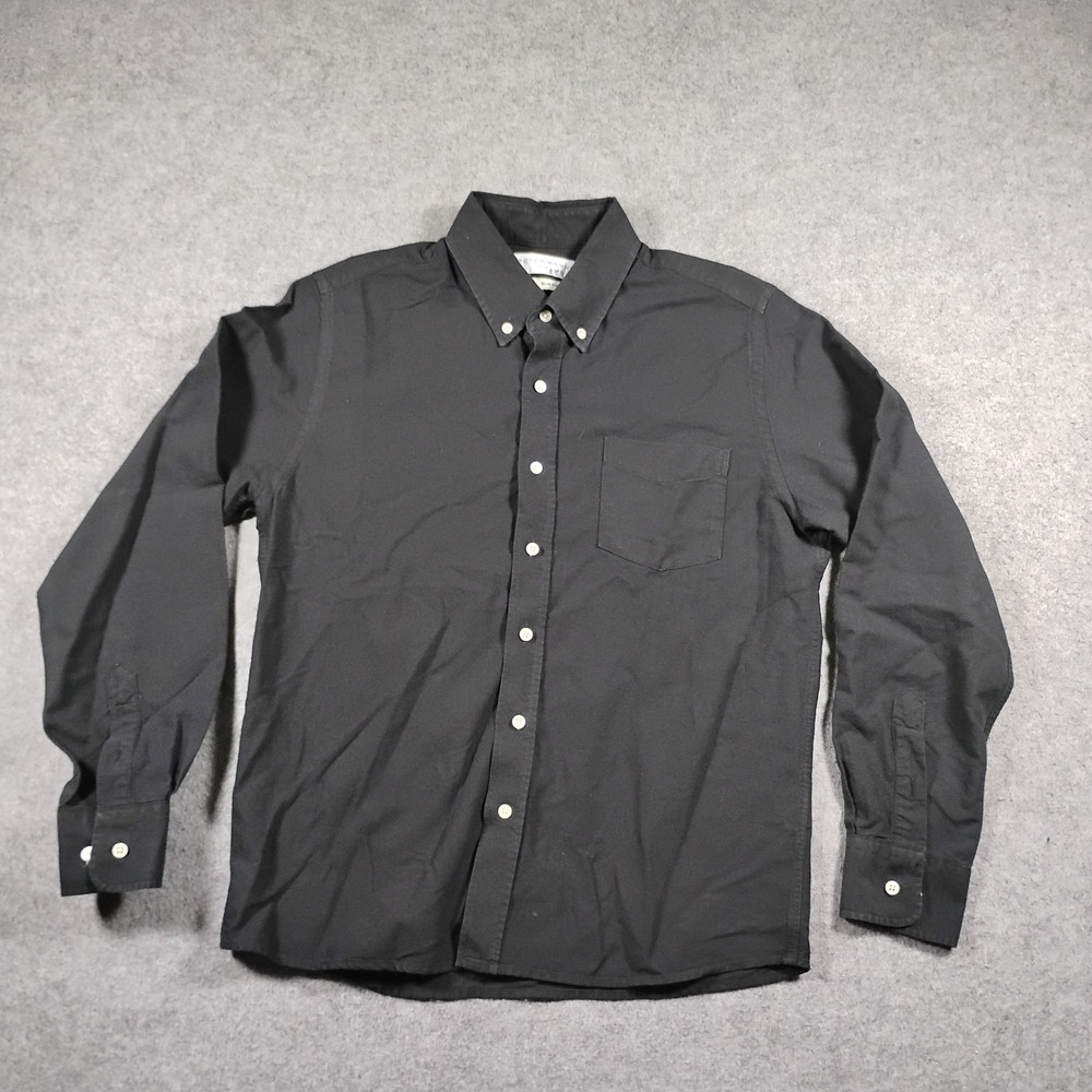 Peter Manning New York Mens 4 Slim Fit Black Oxford Button Down Everyday Shirt